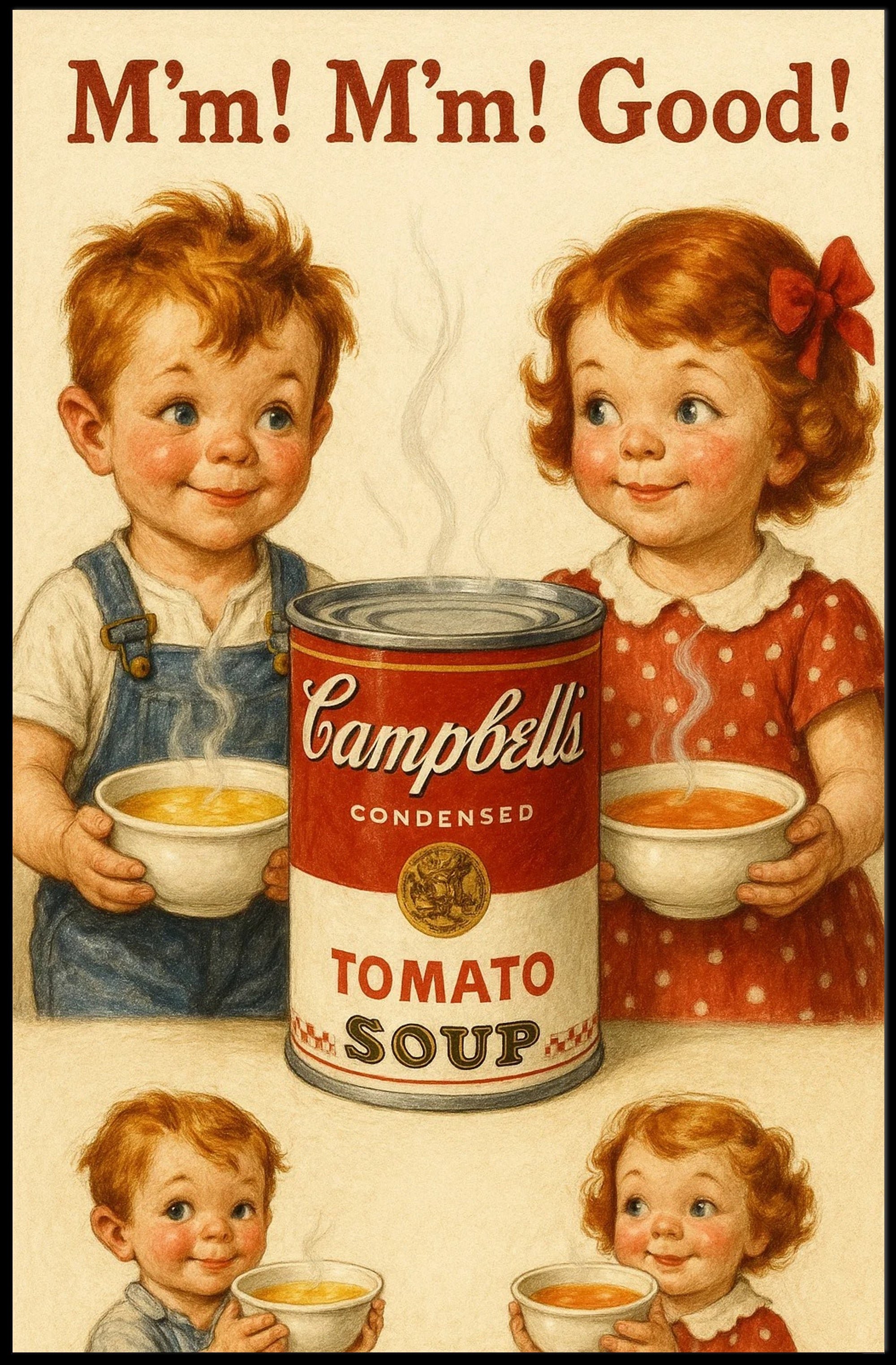 Vintage Campbell's Soup Advertisement Poster - Pop Culture Poster PosterGoat