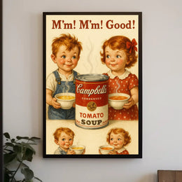 Vintage Campbell's Soup Advertisement Poster - Pop Culture Poster PosterGoat