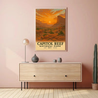 Vintage Capitol Reef National Park Travel Poster PosterGoat
