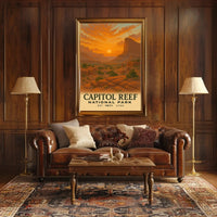 Vintage Capitol Reef National Park Travel Poster PosterGoat