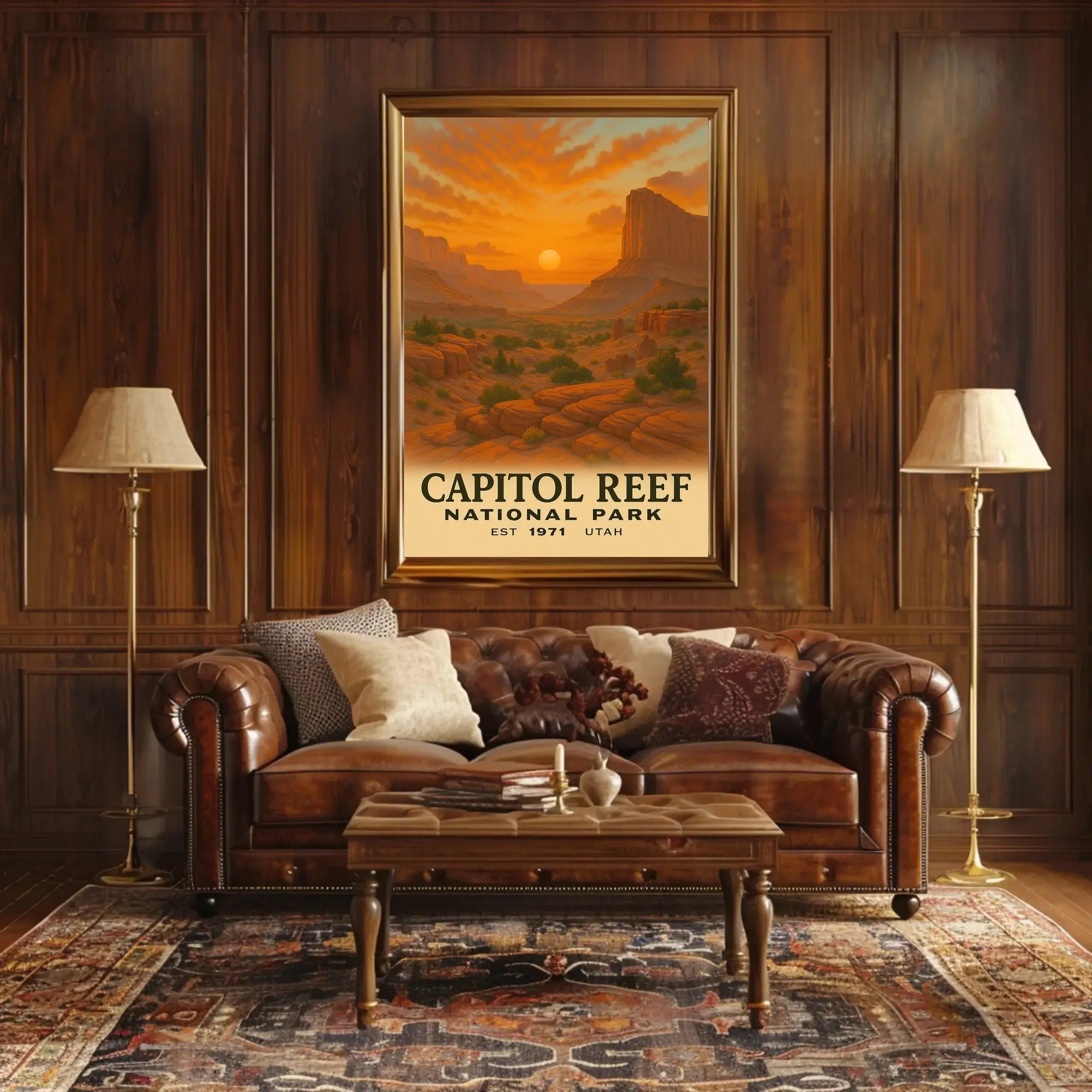 Vintage Capitol Reef National Park Travel Poster PosterGoat