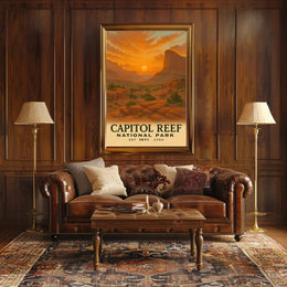 Vintage Capitol Reef National Park Travel Poster PosterGoat