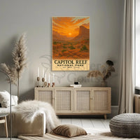 Vintage Capitol Reef National Park Travel Poster PosterGoat