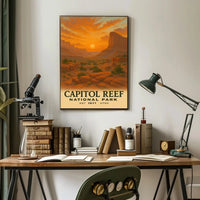 Vintage Capitol Reef National Park Travel Poster PosterGoat