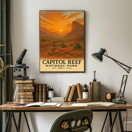 Vintage Capitol Reef National Park Travel Poster PosterGoat