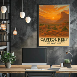Vintage Capitol Reef National Park Travel Poster PosterGoat