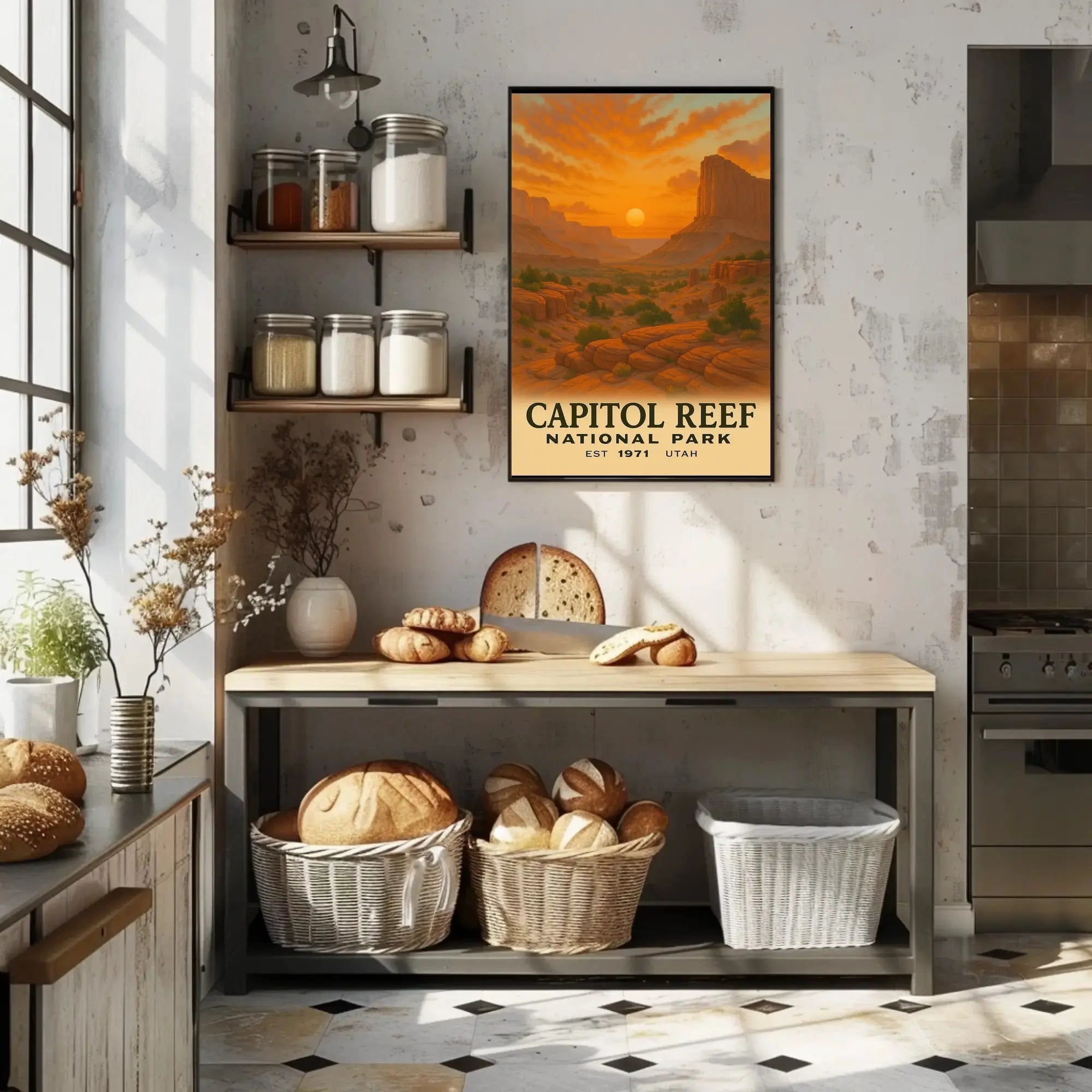 Vintage Capitol Reef National Park Travel Poster PosterGoat