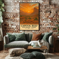Vintage Capitol Reef National Park Travel Poster PosterGoat