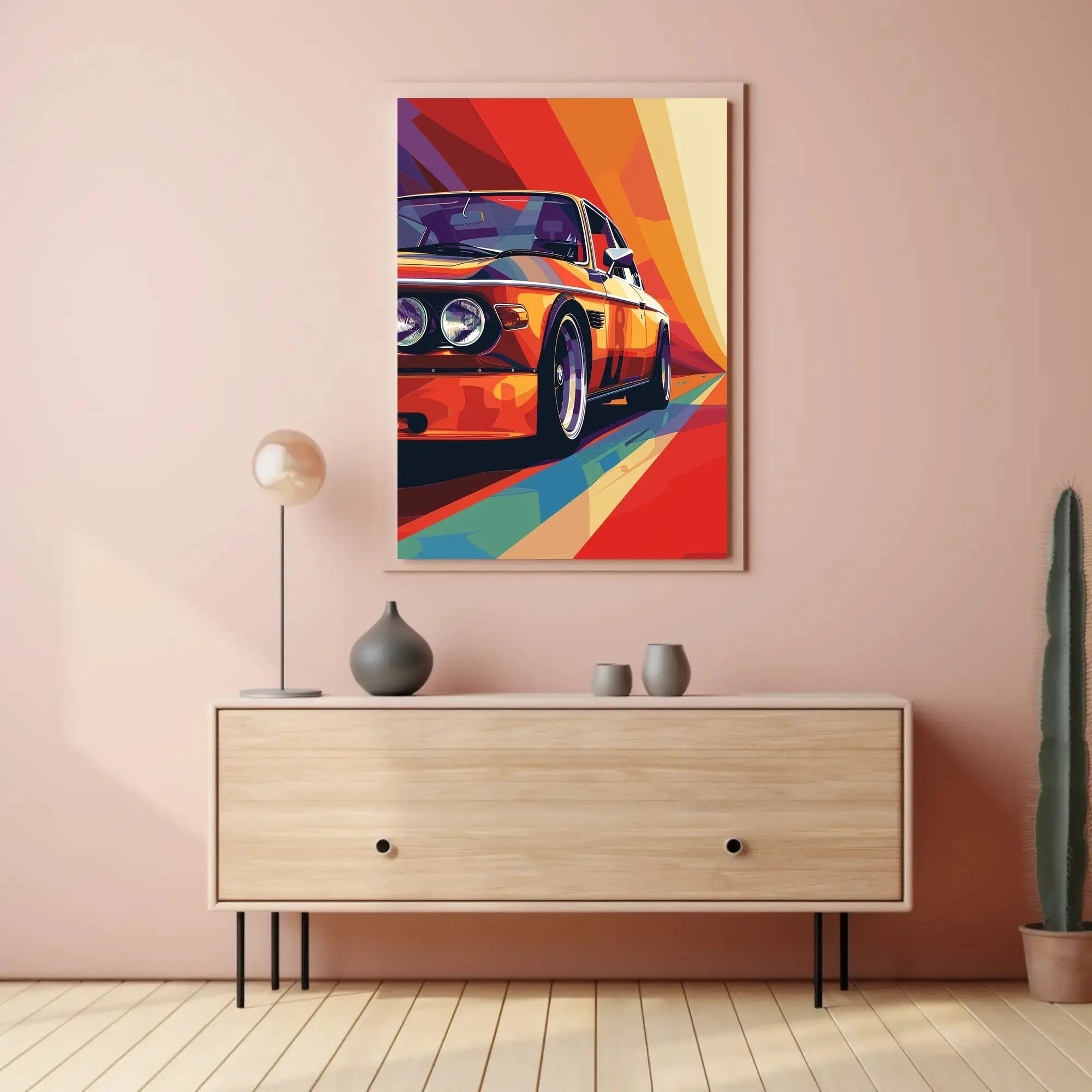 Vintage Car Pop Art Poster: Speed and Style Celebration PosterGoat