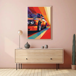 Vintage Car Pop Art Poster: Speed and Style Celebration PosterGoat
