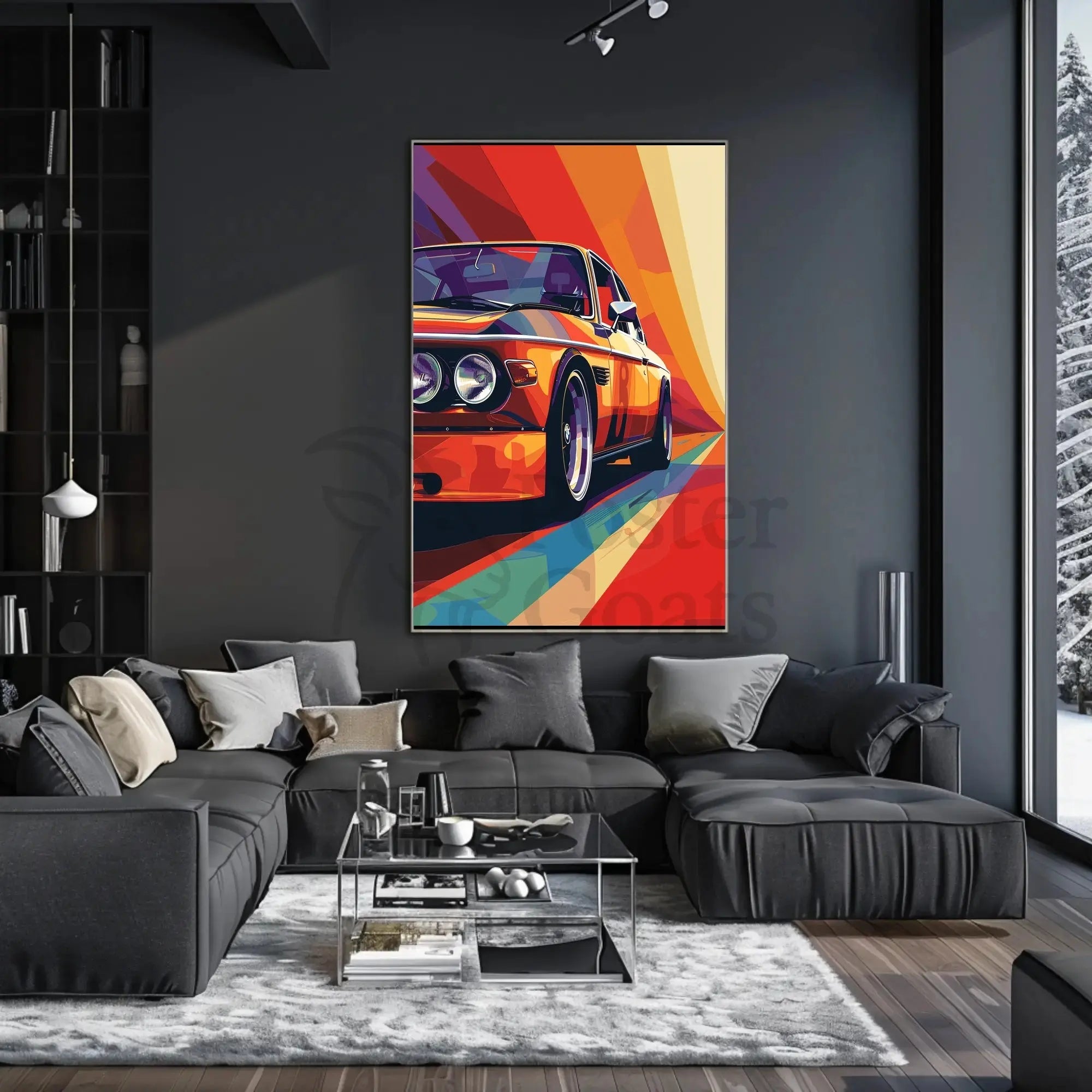 Vintage Car Pop Art Poster: Speed and Style Celebration PosterGoat