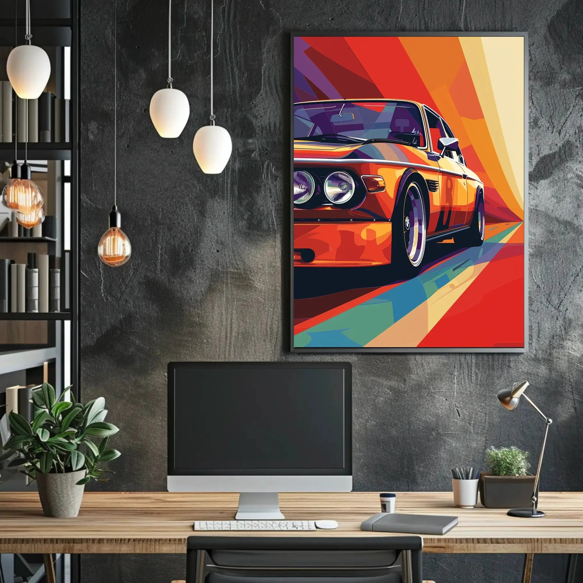 Vintage Car Pop Art Poster: Speed and Style Celebration PosterGoat