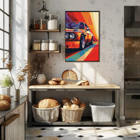 Vintage Car Pop Art Poster: Speed and Style Celebration PosterGoat