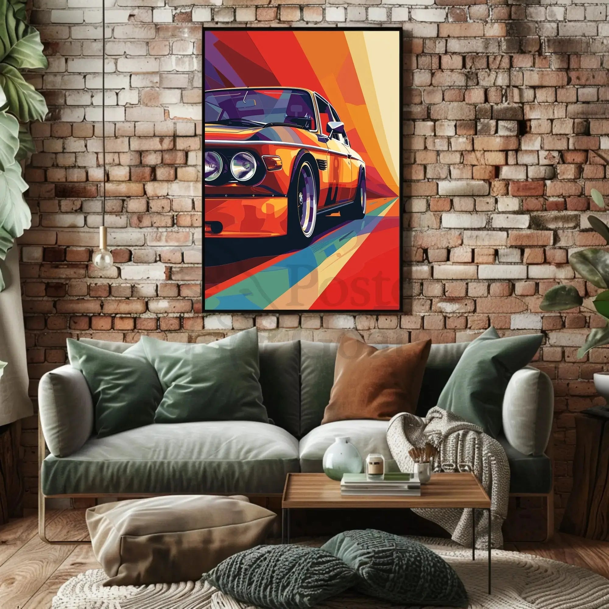 Vintage Car Pop Art Poster: Speed and Style Celebration PosterGoat