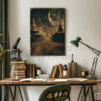 Vintage Carnival Moonlit Mystique Abstract, Artistic, or Pop Culture Poster PosterGoat