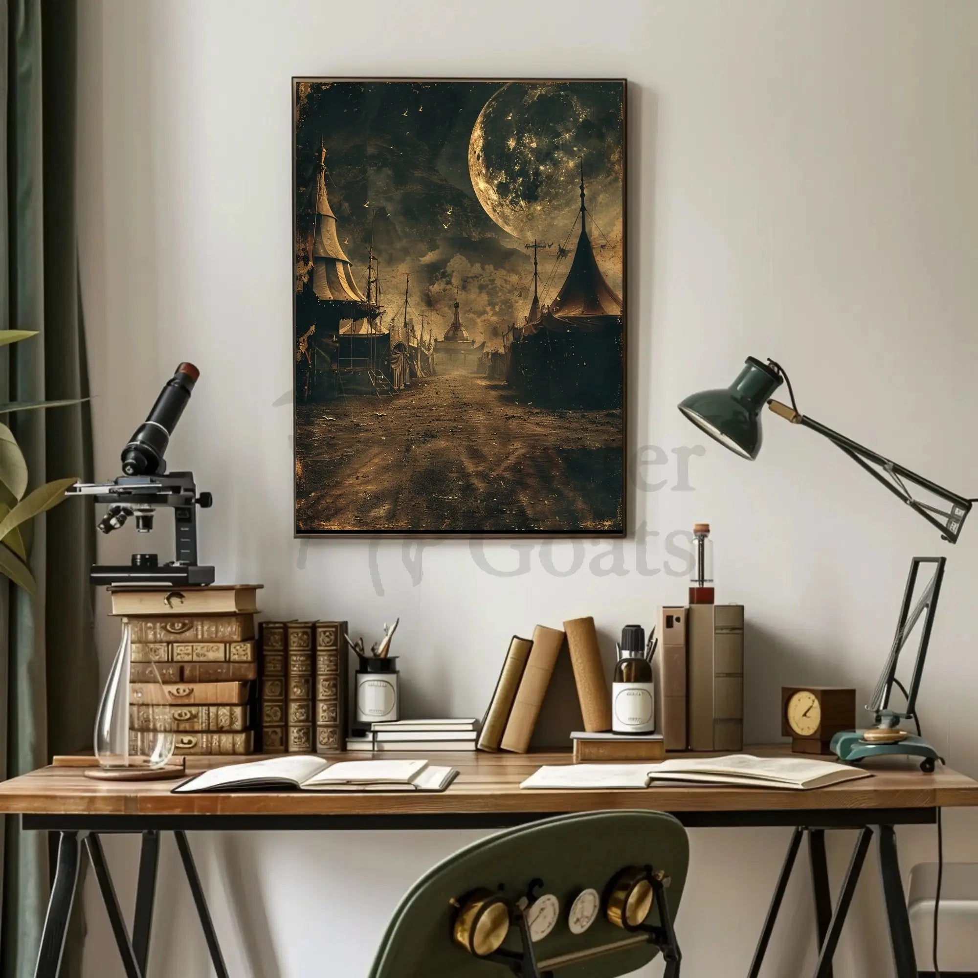 Vintage Carnival Moonlit Mystique Abstract, Artistic, or Pop Culture Poster PosterGoat