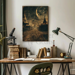 Vintage Carnival Moonlit Mystique Abstract, Artistic, or Pop Culture Poster PosterGoat