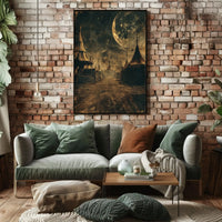 Vintage Carnival Moonlit Mystique Abstract, Artistic, or Pop Culture Poster PosterGoat