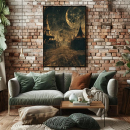 Vintage Carnival Moonlit Mystique Abstract, Artistic, or Pop Culture Poster PosterGoat