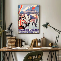 Vintage Chamonix Ice Hockey Travel Poster PosterGoat