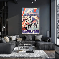 Vintage Chamonix Ice Hockey Travel Poster PosterGoat