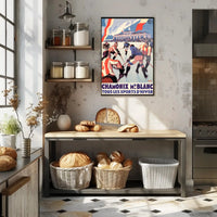 Vintage Chamonix Ice Hockey Travel Poster PosterGoat