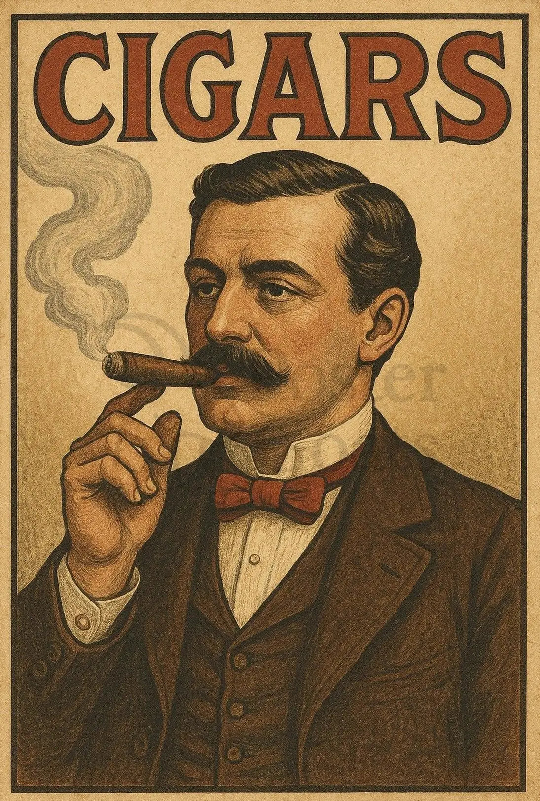 Vintage Cigar Gentleman Luxury Historical or Presidential Poster PosterGoat