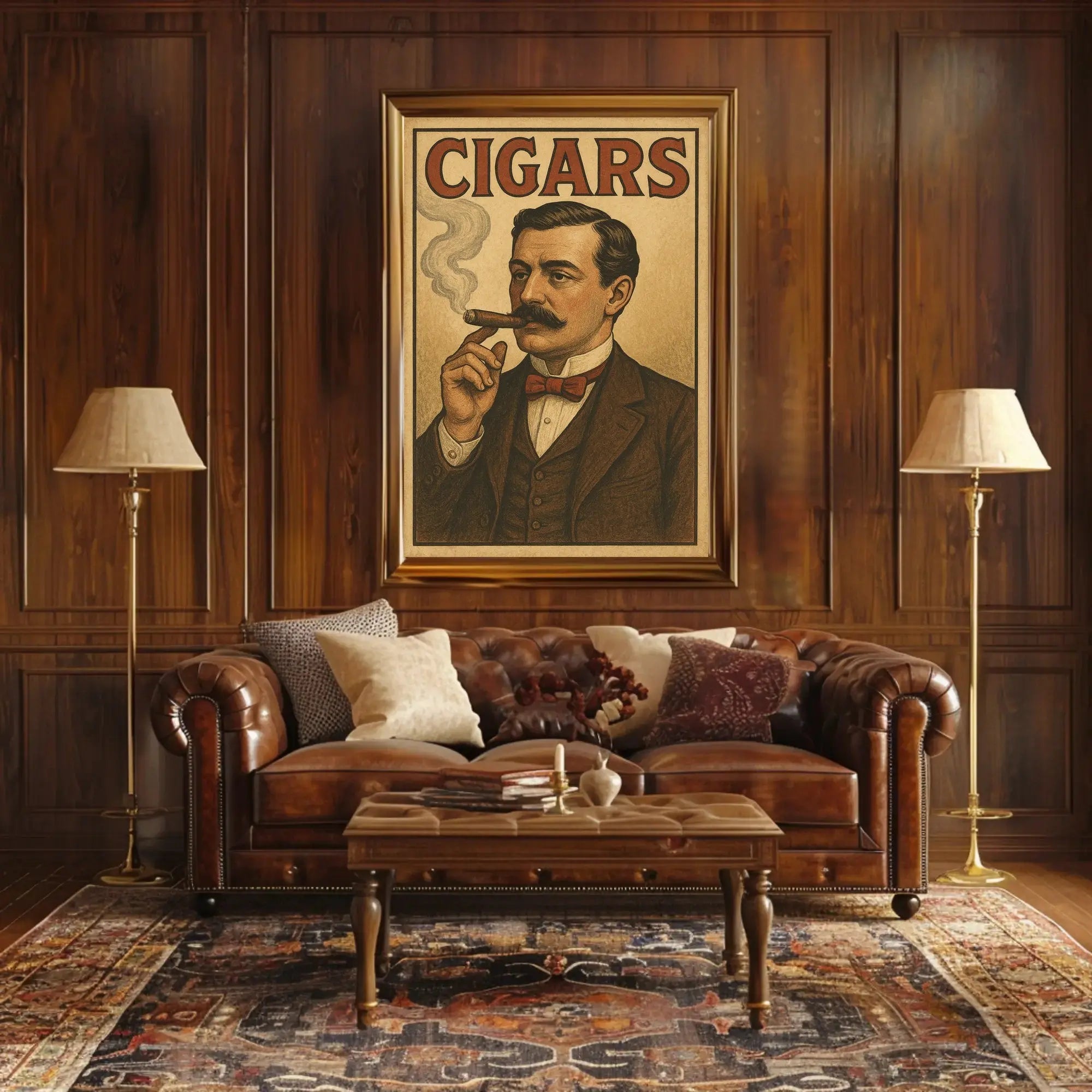 Vintage Cigar Gentleman Luxury Historical or Presidential Poster PosterGoat