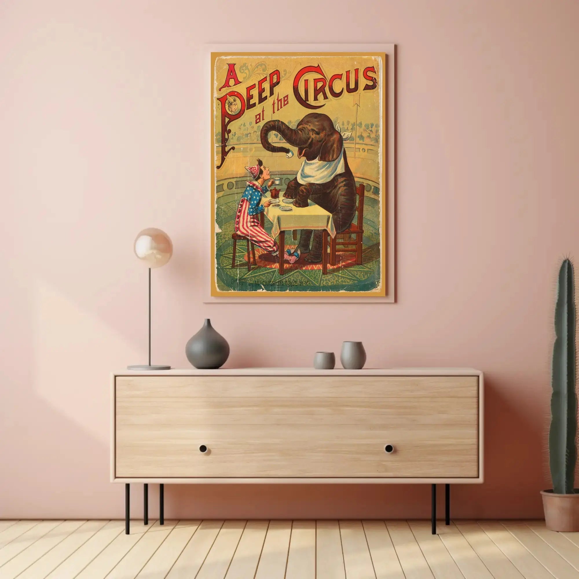 Vintage Circus Animal Poster with Whimsical Artwork PosterGoat