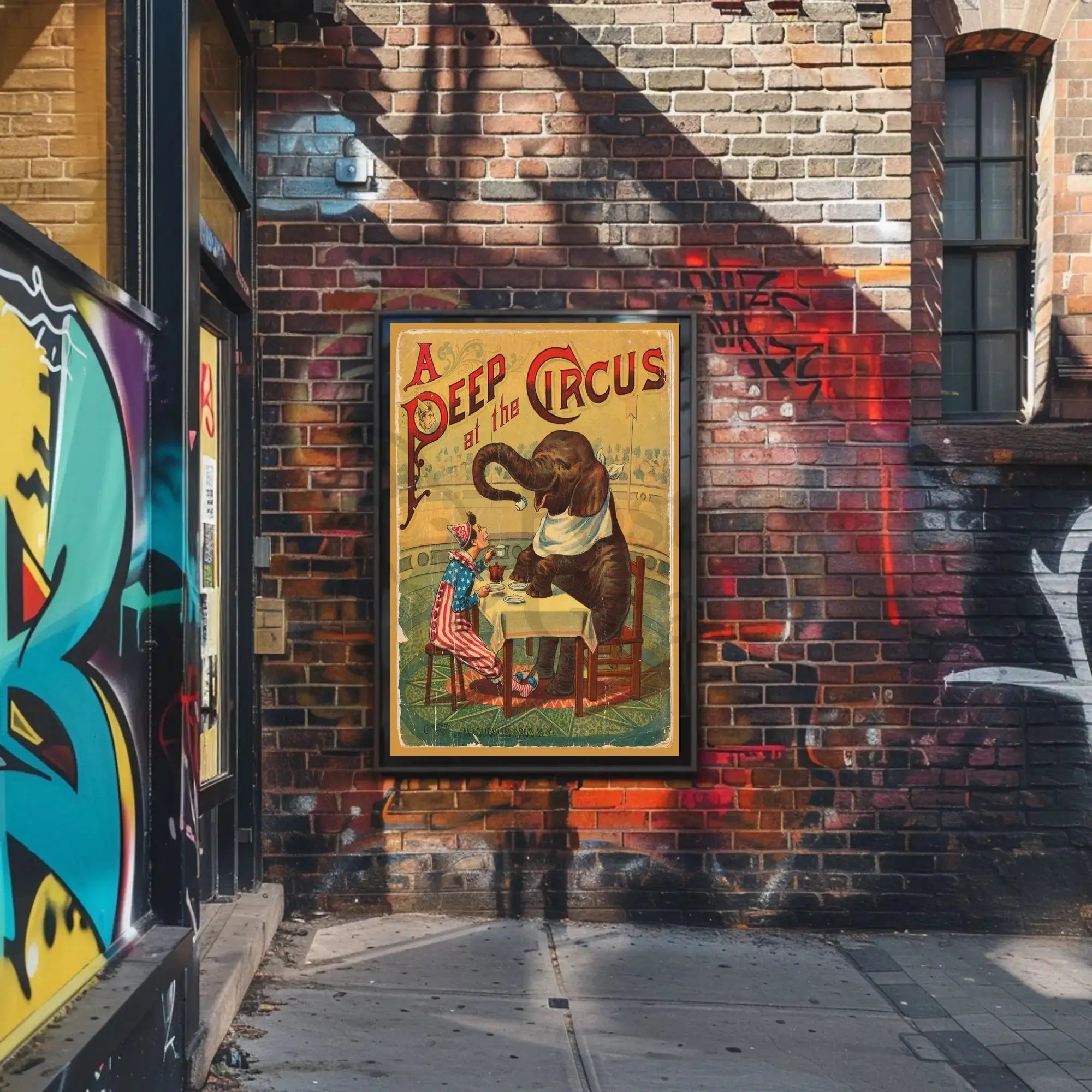 Vintage Circus Animal Poster with Whimsical Artwork PosterGoat