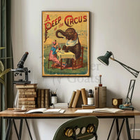 Vintage Circus Animal Poster with Whimsical Artwork PosterGoat