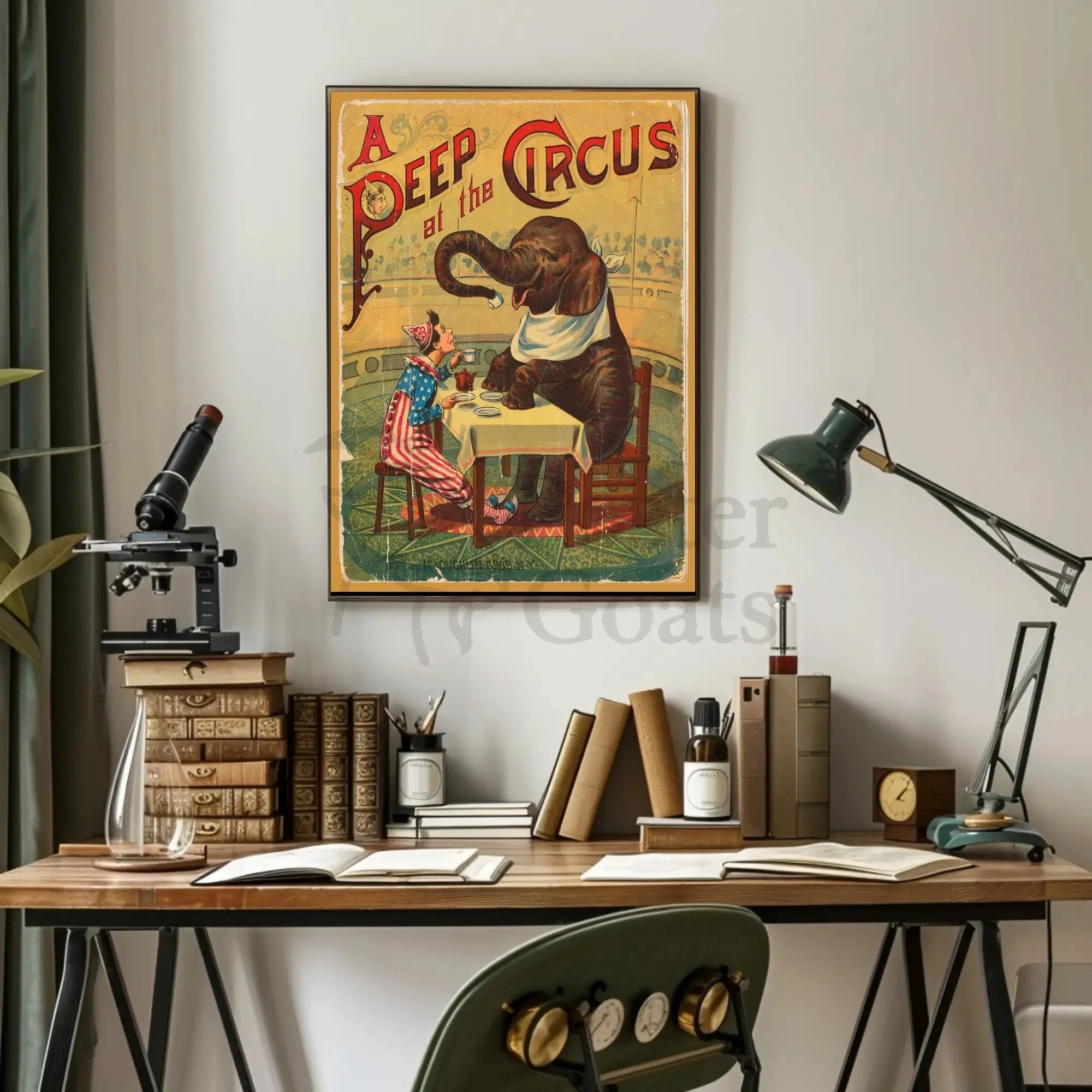 Vintage Circus Animal Poster with Whimsical Artwork PosterGoat