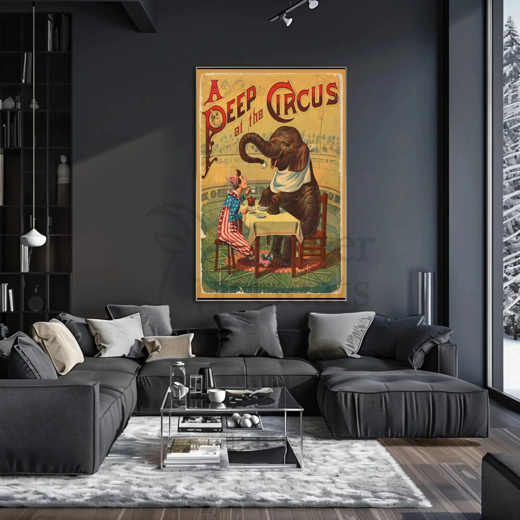 Vintage Circus Animal Poster with Whimsical Artwork PosterGoat