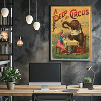 Vintage Circus Animal Poster with Whimsical Artwork PosterGoat