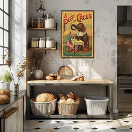 Vintage Circus Animal Poster with Whimsical Artwork PosterGoat