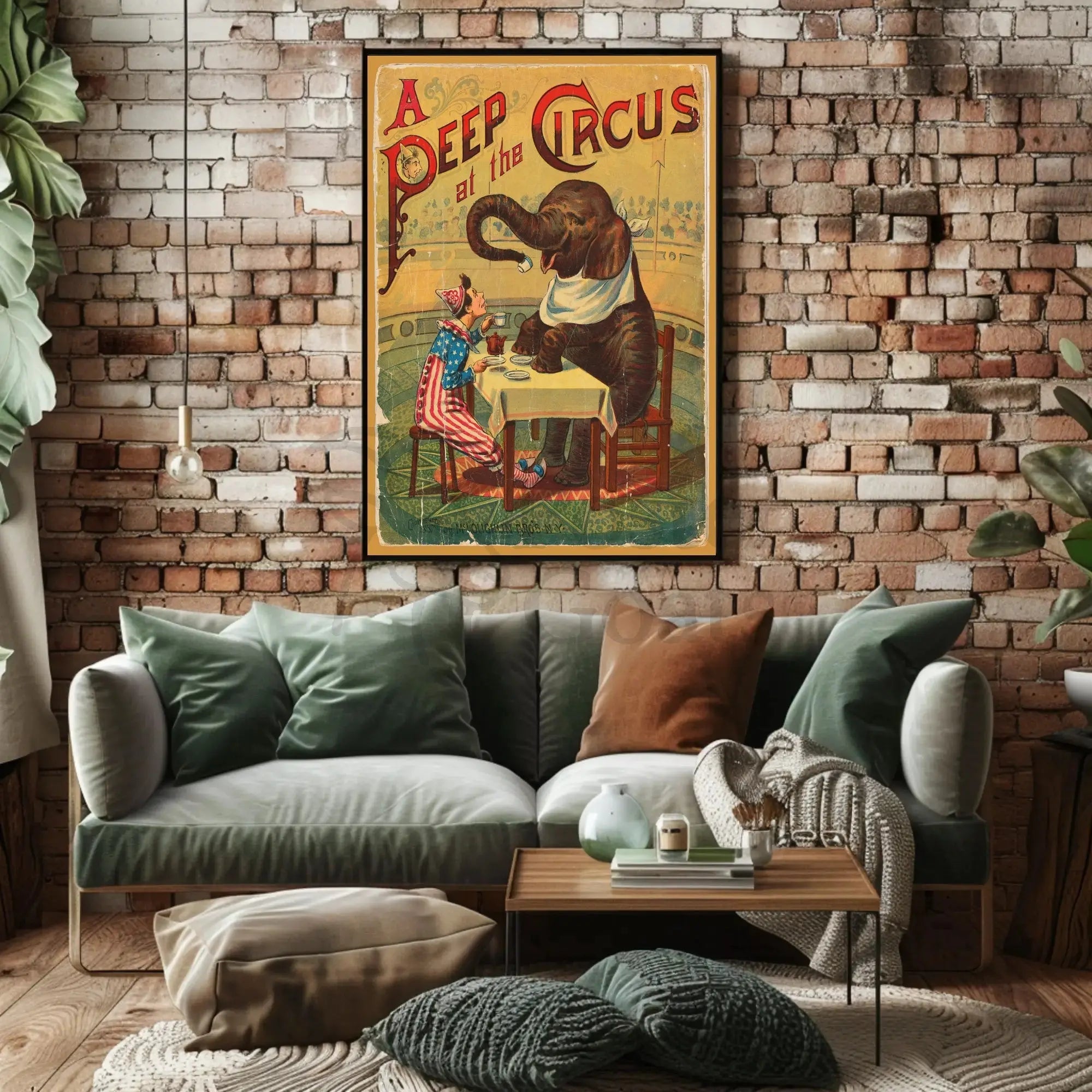 Vintage Circus Animal Poster with Whimsical Artwork PosterGoat