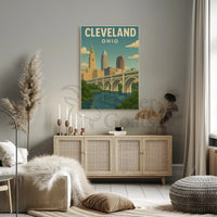 Vintage Cleveland Cityscape Art Poster Travel Poster PosterGoat