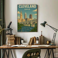 Vintage Cleveland Cityscape Art Poster Travel Poster PosterGoat