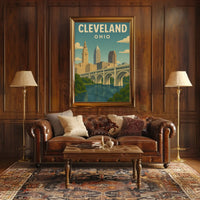 Vintage Cleveland Cityscape Art Poster Travel Poster PosterGoat