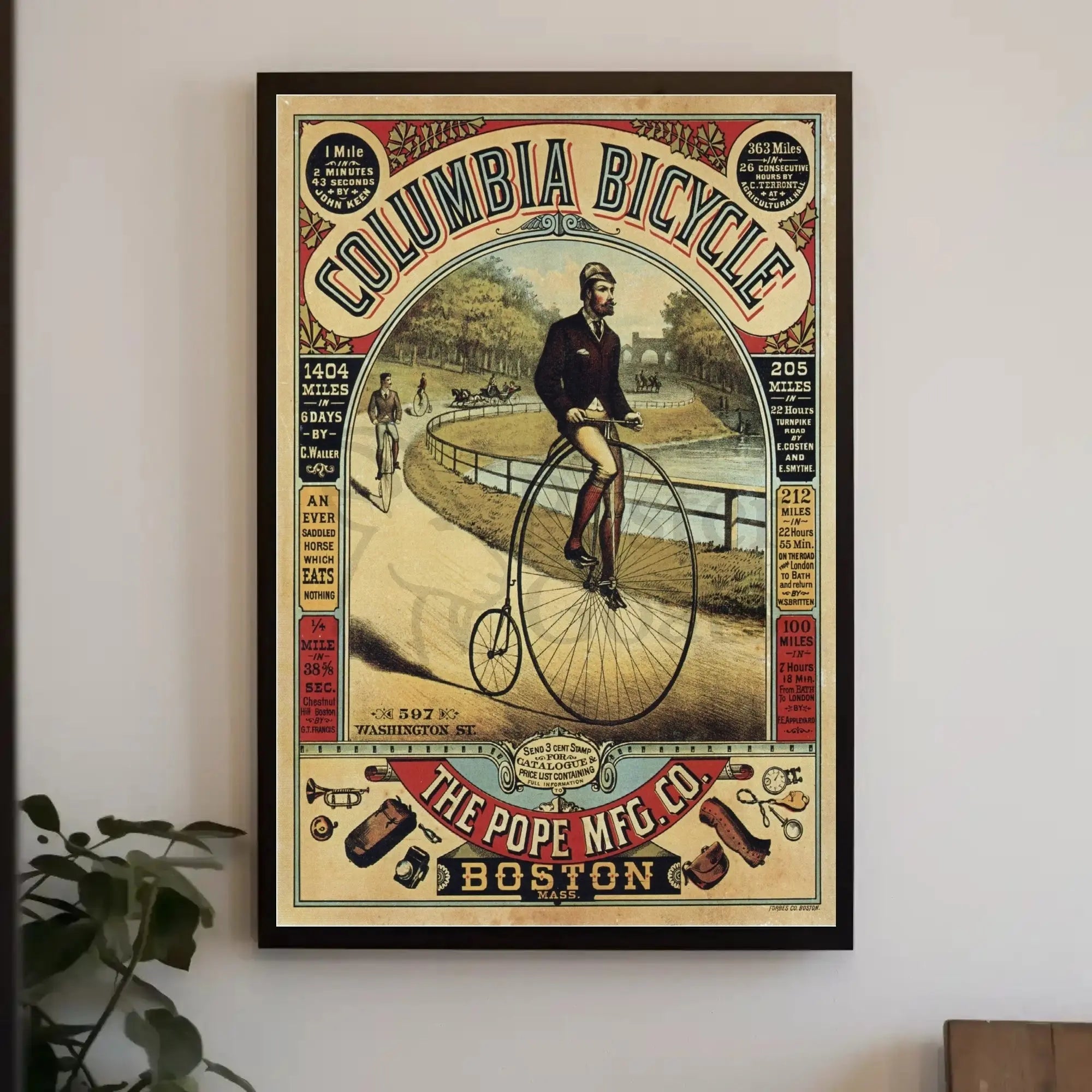 Vintage Columbia Bicycle Advertisement Poster - Cultural or Heritage Poster PosterGoat