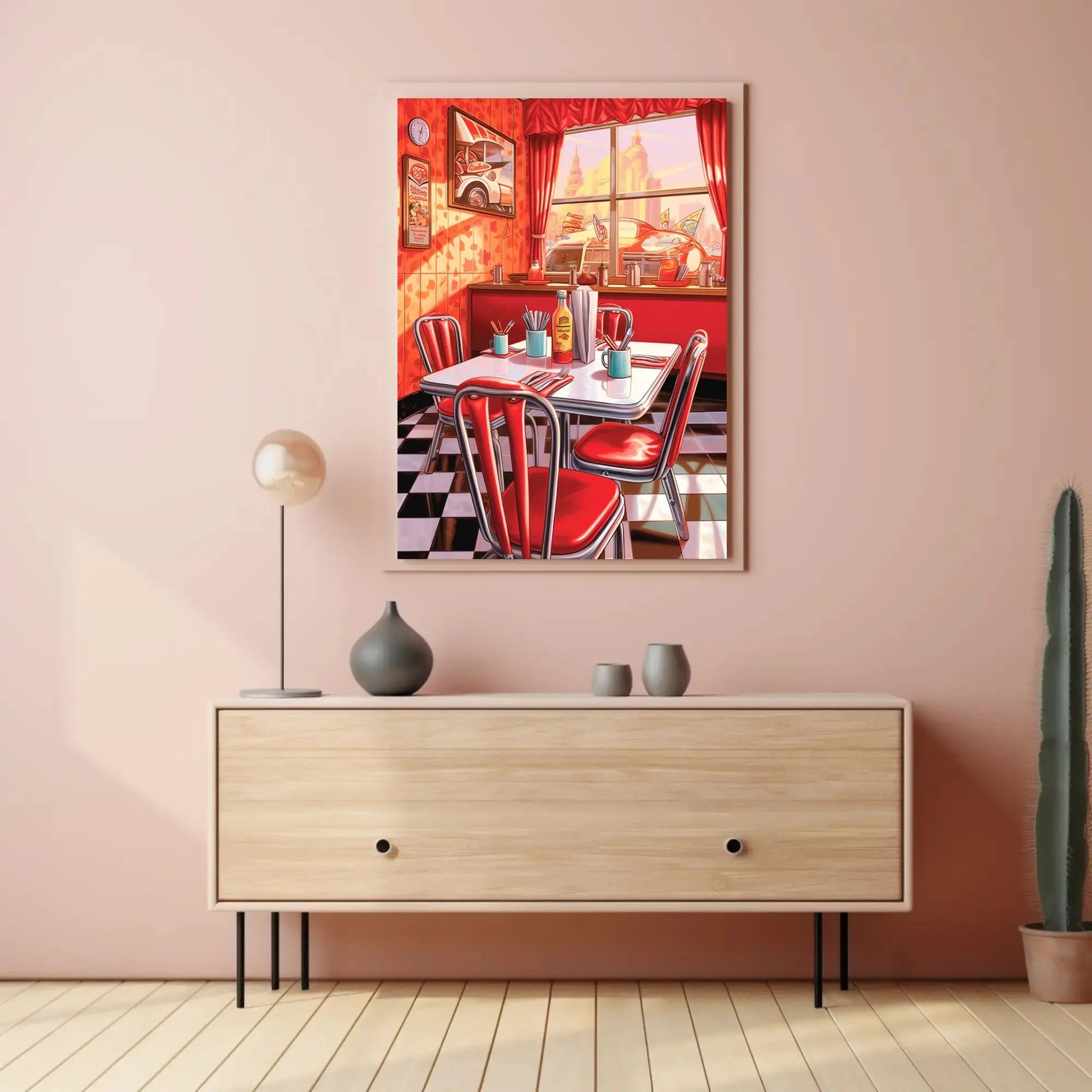 Vintage Diner Scene: Classic Americana Cultural or Heritage Poster PosterGoat