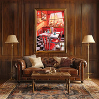 Vintage Diner Scene: Classic Americana Cultural or Heritage Poster PosterGoat