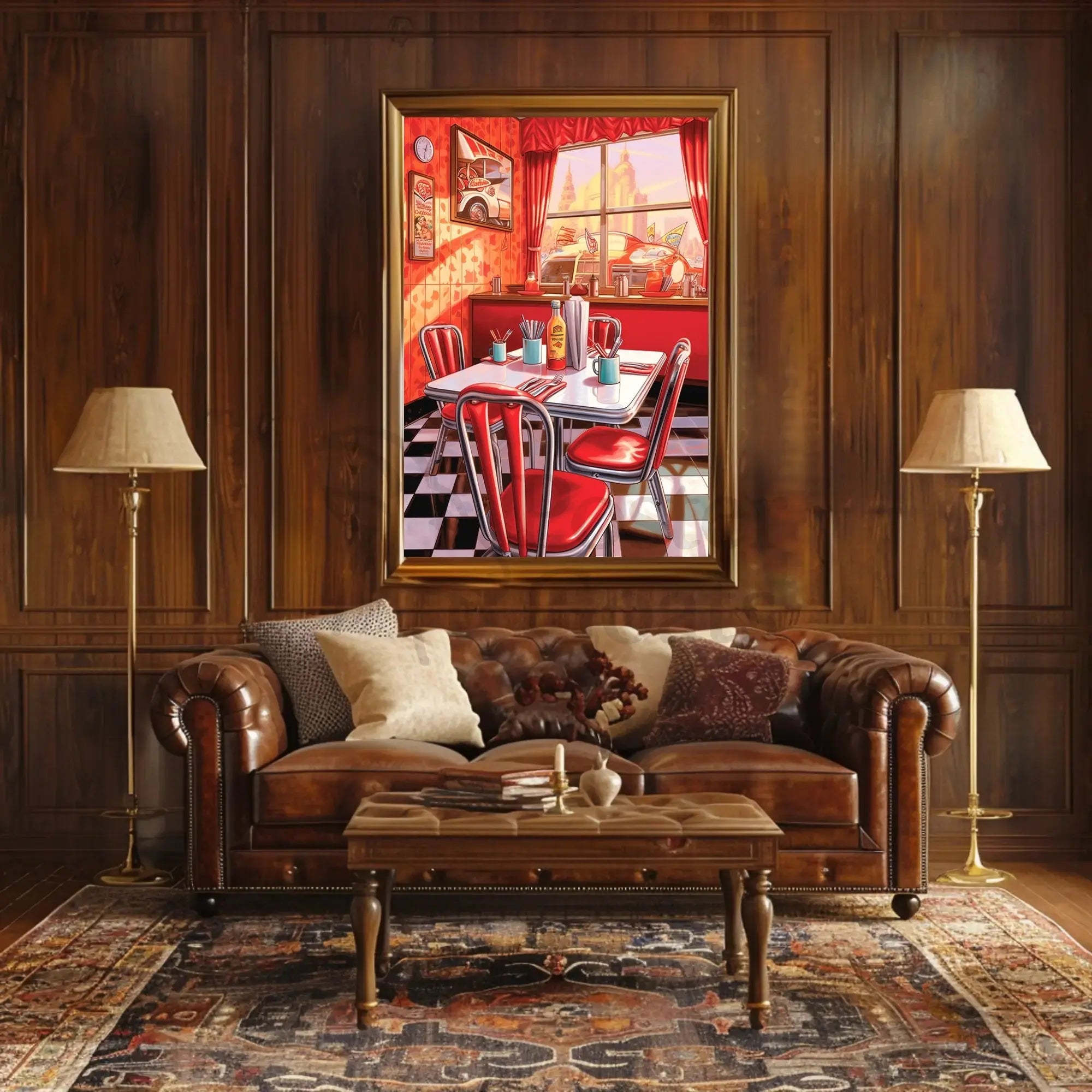 Vintage Diner Scene: Classic Americana Cultural or Heritage Poster PosterGoat