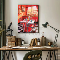 Vintage Diner Scene: Classic Americana Cultural or Heritage Poster PosterGoat