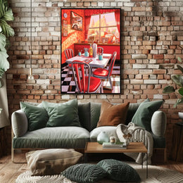 Vintage Diner Scene: Classic Americana Cultural or Heritage Poster PosterGoat