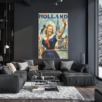 Vintage Dutch Travel Poster with Traditional Dutch Woman PosterGoat