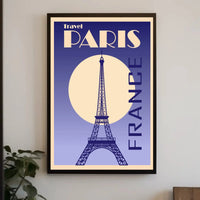 Vintage Eiffel Tower Paris Art Deco Travel Poster PosterGoat
