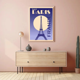 Vintage Eiffel Tower Paris Art Deco Travel Poster PosterGoat