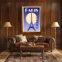 Vintage Eiffel Tower Paris Art Deco Travel Poster PosterGoat