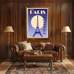 Vintage Eiffel Tower Paris Art Deco Travel Poster PosterGoat